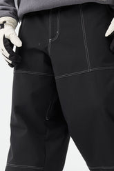 Pantalones de nieve de trabajo Oxford holgados y negros para hombre